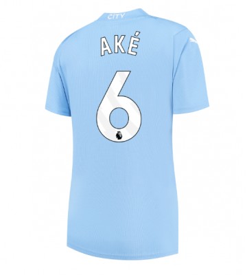 Manchester City Nathan Ake #6 Hjemmebanetrøje Dame 2023-24 Kort ærmer